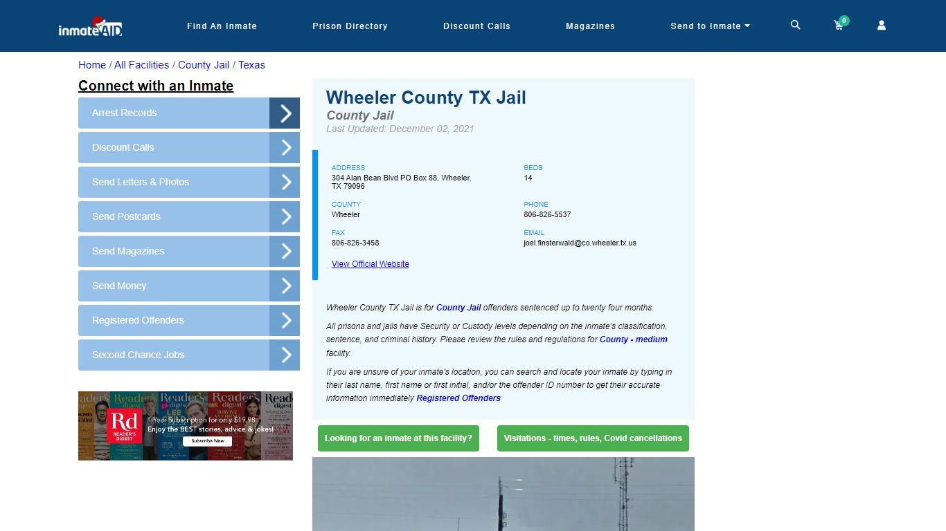 Wheeler County TX Jail - Inmate Locator - Wheeler, TX