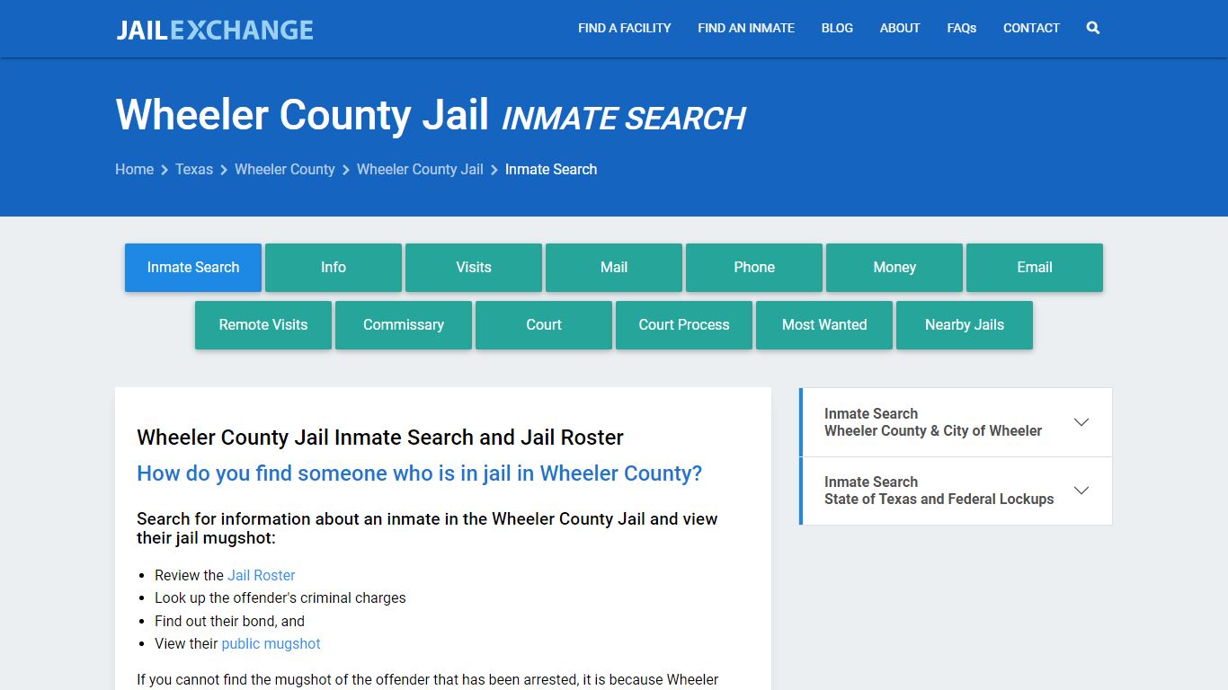 Inmate Search: Roster & Mugshots - Wheeler County Jail, TX - Jail Exchange