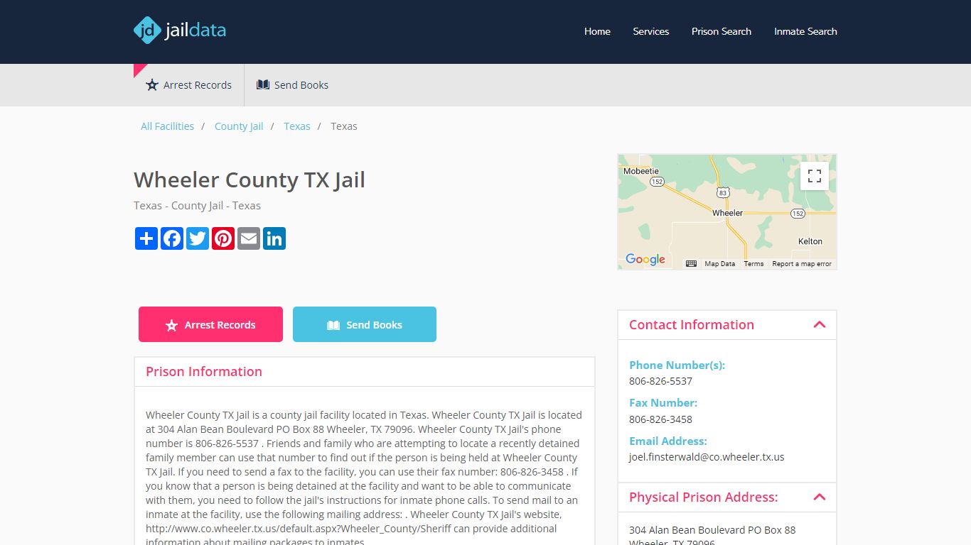 Wheeler County TX Jail Inmate Search and Prisoner Info - Wheeler, TX